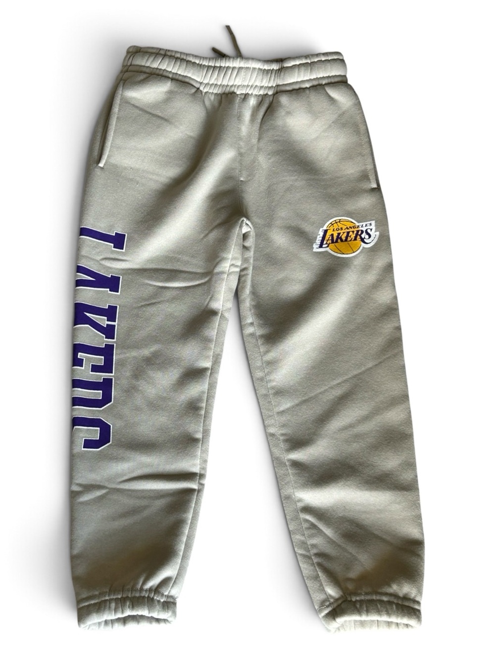 NBA Los Angeles Lakers Kids Fleece Jogger Sweatpants Cream/Beige 4